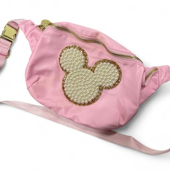 Stoney Clover Lane Handbags - Custom Stoney Clover Lane Pink Jumbo Fanny Bag with Lg Mickey Pearl Patch